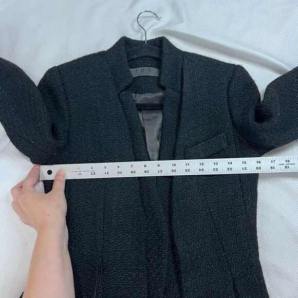 TOV Holy Black Wool Blend Open Blazer Jacket Women’s Sz 40 M - Picture 5 of 11